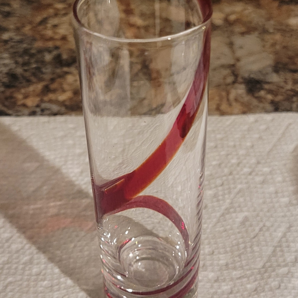 Pier 1 Swirline Red Liquor Cordial 5 1/2” Tall Shotglass